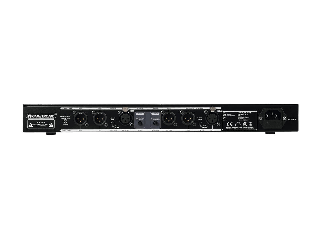 Omnitronic XO-230 Aktiivinen jakosuodin – 2-Tie Stereo / 3-Tie Mono