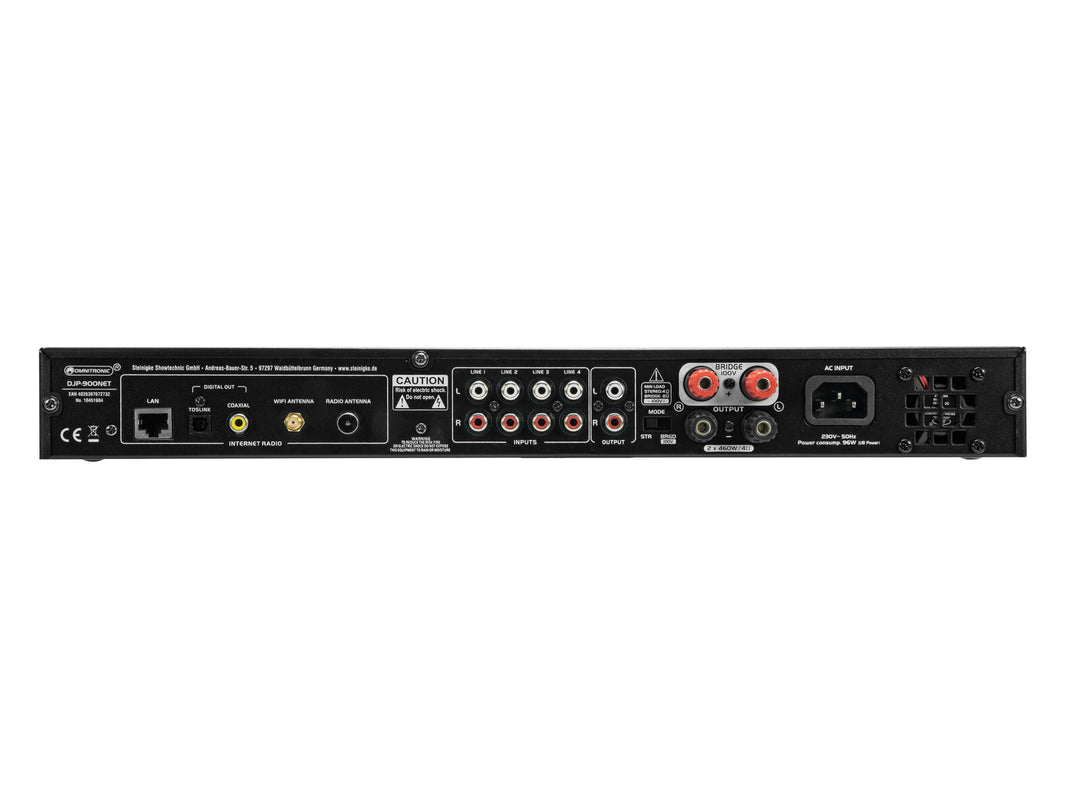 OMNITRONIC DJP-900NET Class D Vahvistin Internet-radiolla