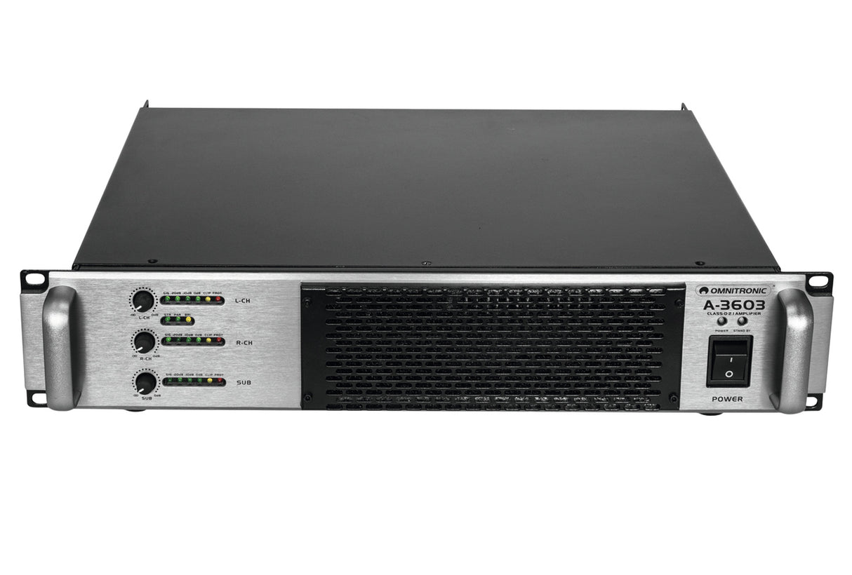 Omnitronic A-3603 D-luokan 2.1 vahvistin