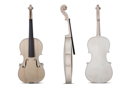 GEWA lakkaamaton alttoviulu 38,2 cm (4/4), Stradivari, kauniisti liekkikuvioitu