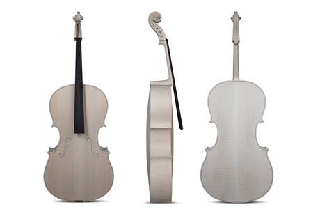 GEWA-lakkaamaton sello 4/4, Guarneri, paremmin liekkikuvioitu
