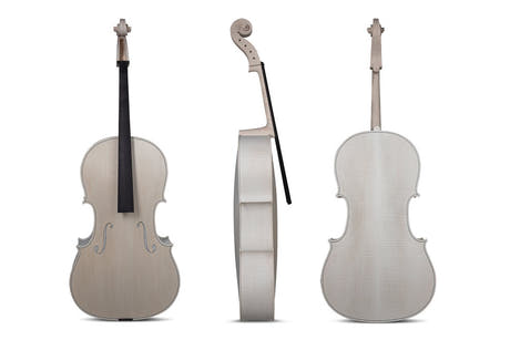 GEWA lakkaamaton sello 7/8, Stradivari Gore-Booth, kauniisti liekkikuvioitu