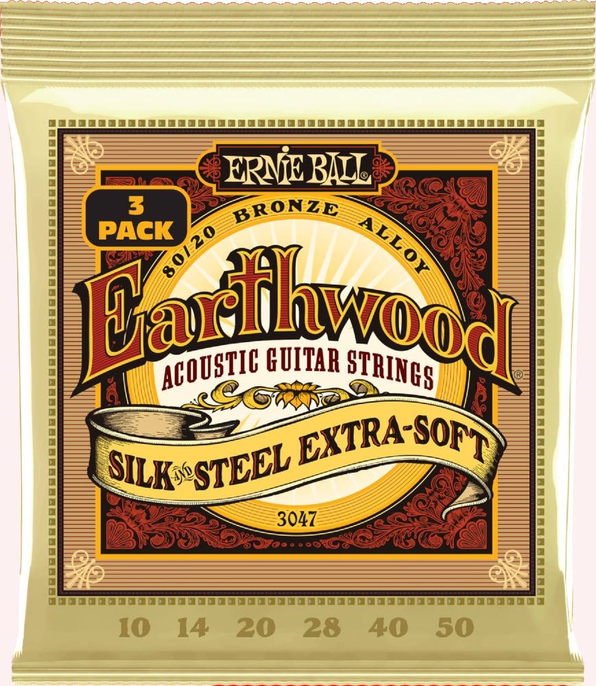 Ernie Ball 3047 Earthwood Silk & Steel Extra Soft - 3-pack
