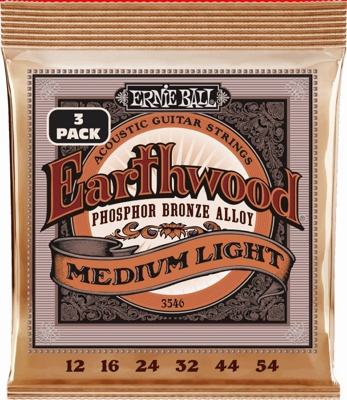 Ernie Ball 3546 Earthwood PSB Medium Light 3-pack