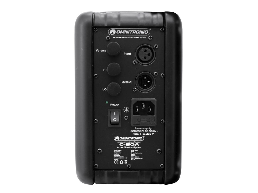 OMNITRONIC C-50A aktiivinen musta 2x