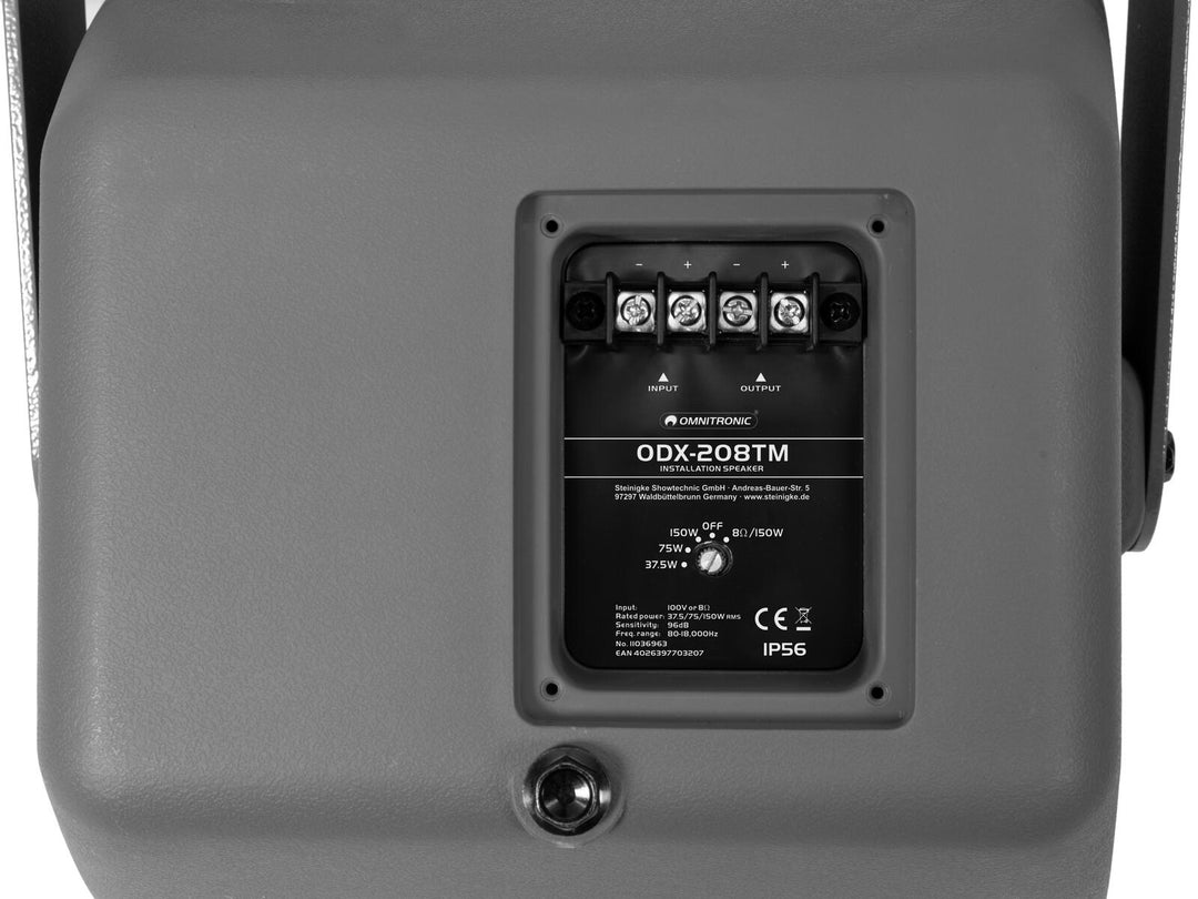 OMNITRONIC ODX-208TM Asennuskaiutin 100V dark grey