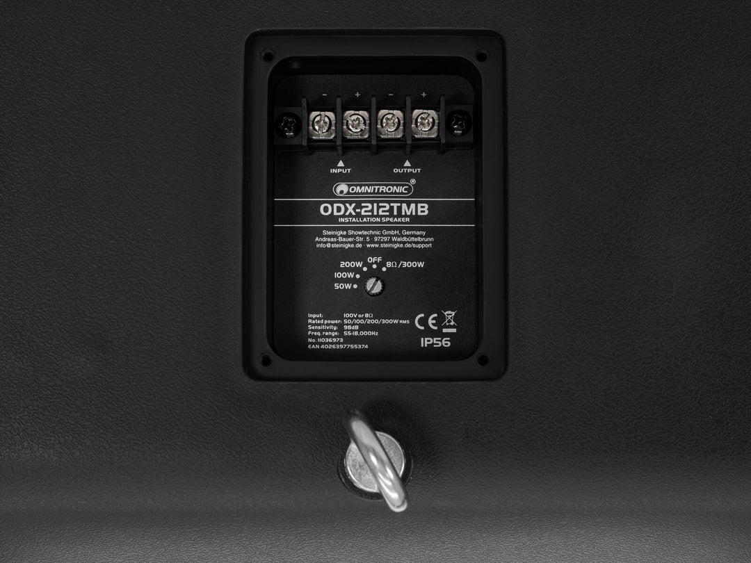 OMNITRONIC ODX-212TMB asennuskaiutin 100V musta