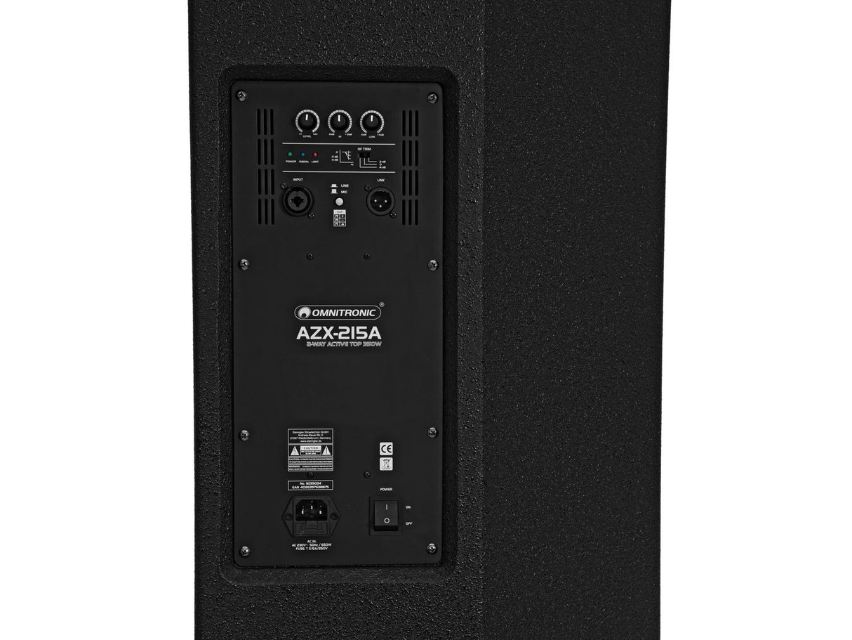 Omnitronic AZX-215A Aktiivinen PA-kaiutin 