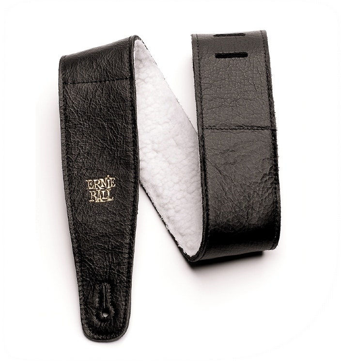 Ernie Ball EB-4137 italialainen nahkahihna Black
