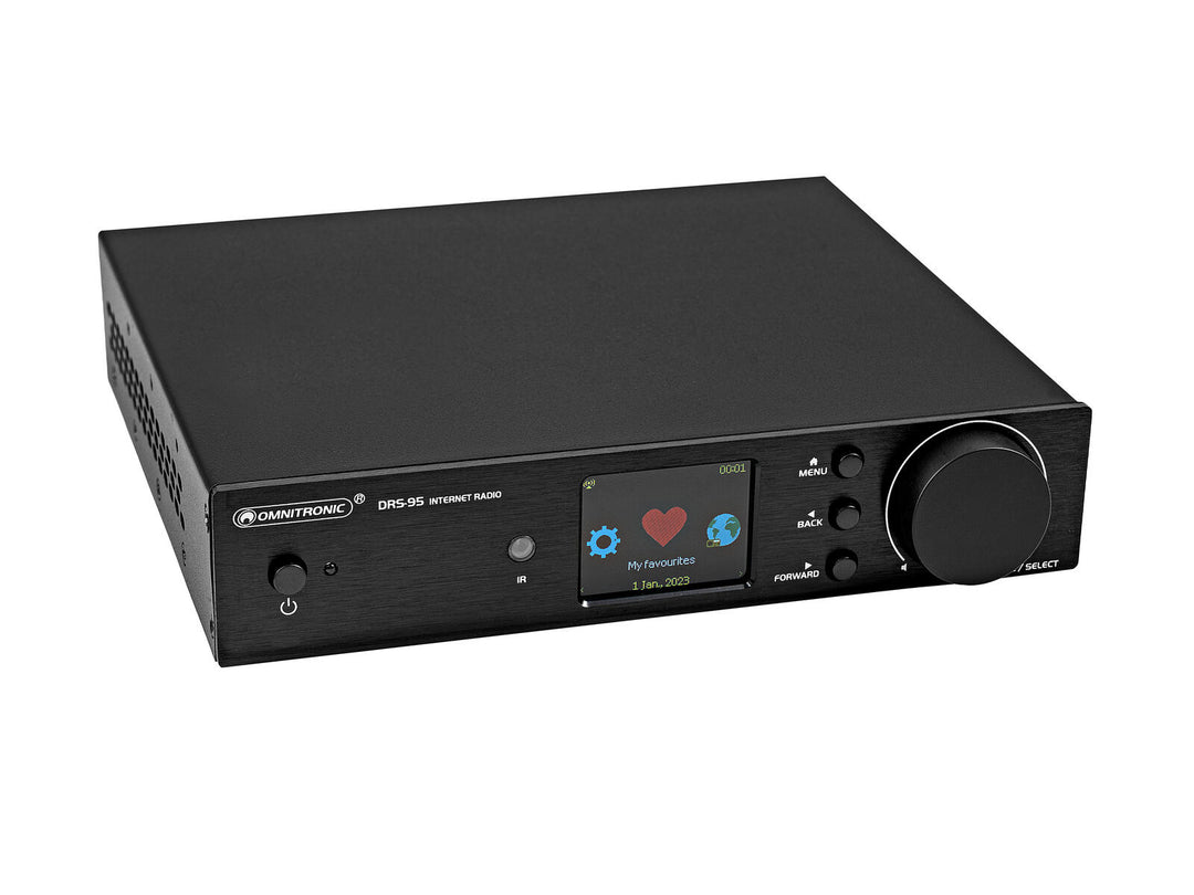 OMNITRONIC DRS-95 Internet Radio, jossa DAB+ ja Bluetooth