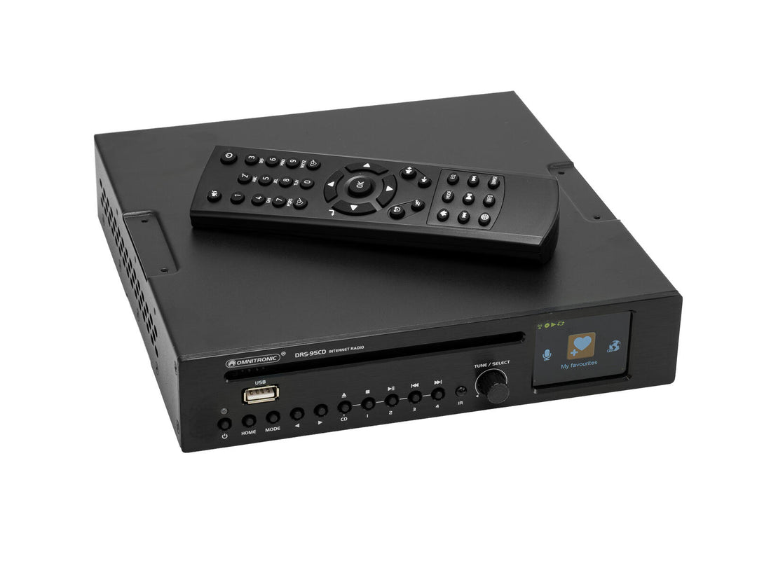 OMNITRONIC DRS-95CD-internetradio DAB+:lla, Bluetoothilla ja CD-soittimella