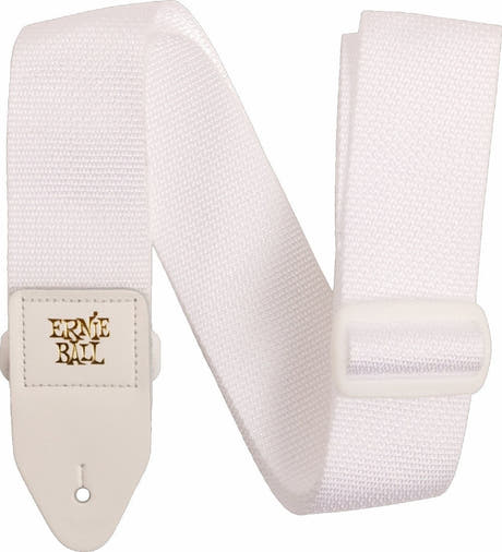 Ernie Ball 5350 PolyPro Kitarat-hihna White with White Leathe