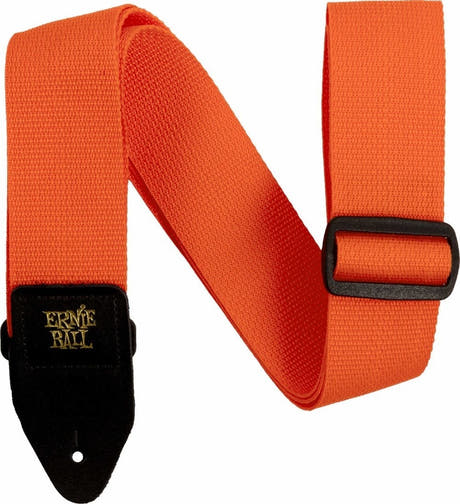 Ernie Ball 5353 Poly Kitarat-hihna Orange with Black Leather