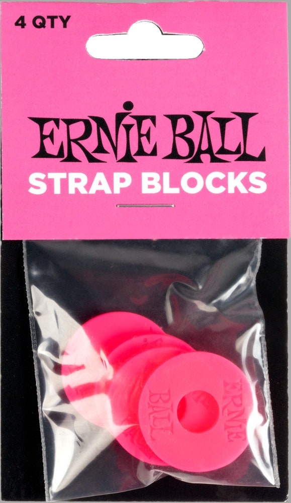 Ernie Ball 5623 hihnan lukituspalat, pinkki, 4 kpl