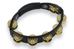 Latin Pundistussoittimet Tambourine Cyclops Hand model - Dimpled Brass, black (LP174)