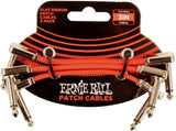 Ernie Ball-6401 litteä patch-kaapeli 7,5 cm, Red. 3 kpl