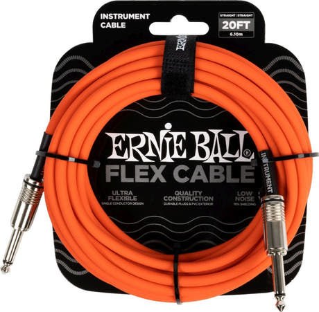 Ernie Ball 6421 FLEX soitinkaapeli 6m - Oranssi