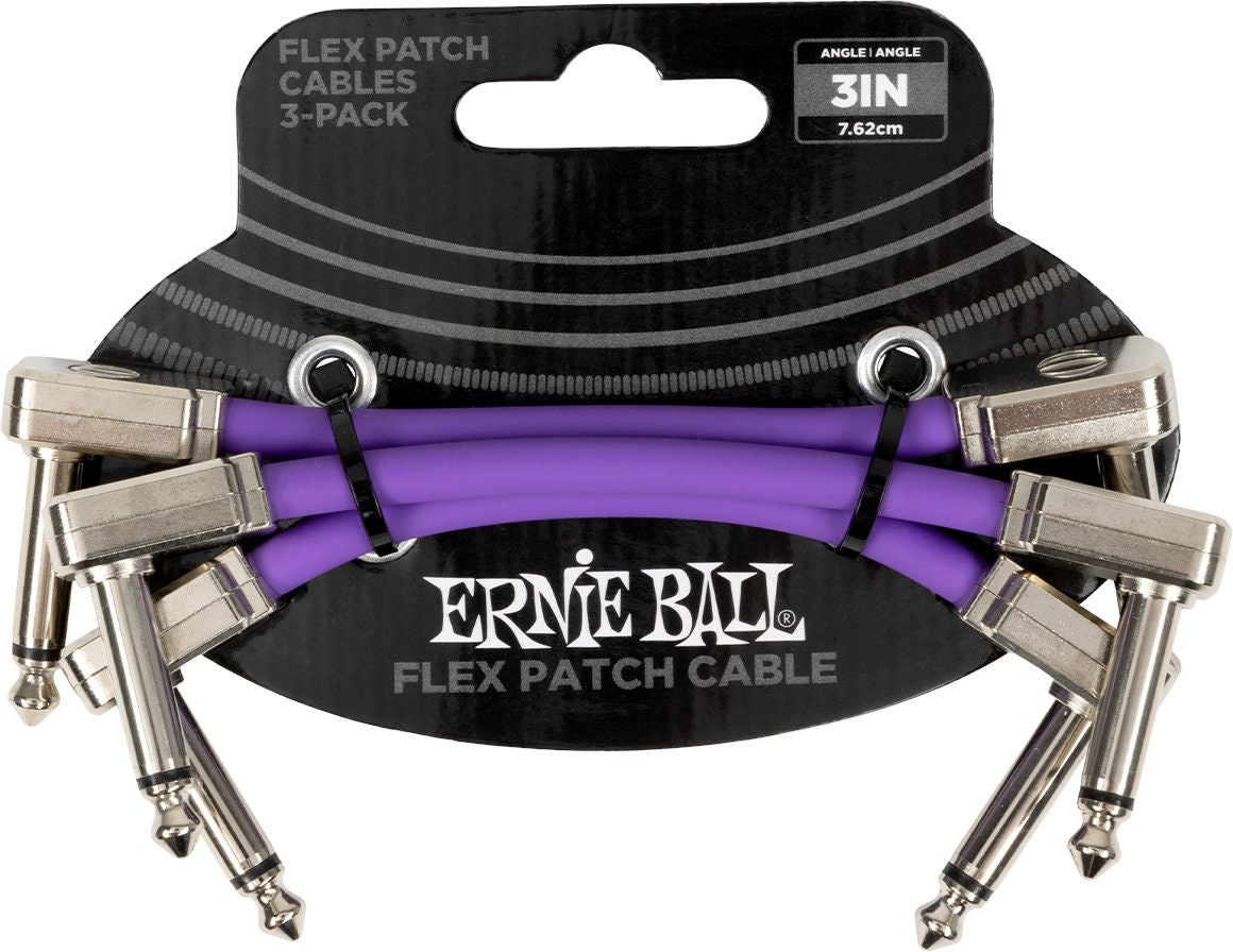 Ernie Ball 6451 Flex Patch Cable Purple 7,5cm 3-pack