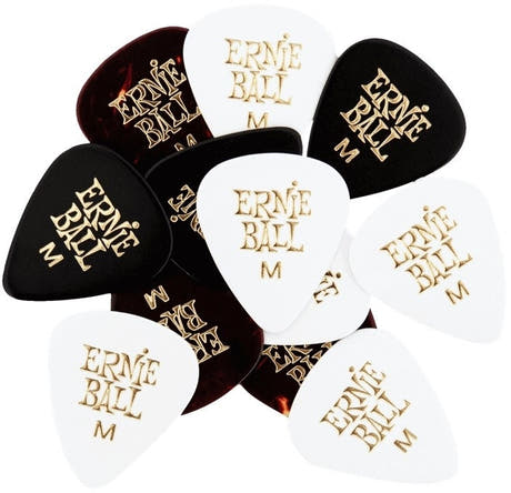 Ernie Ball EB-9178 Cellulose-plektrat Medium, sekoitus, 12 kpl