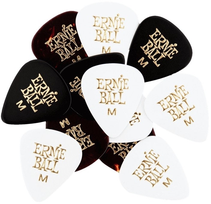 Ernie Ball EB-9178 Cellulose-plektrat Medium, sekoitus, 12 kpl