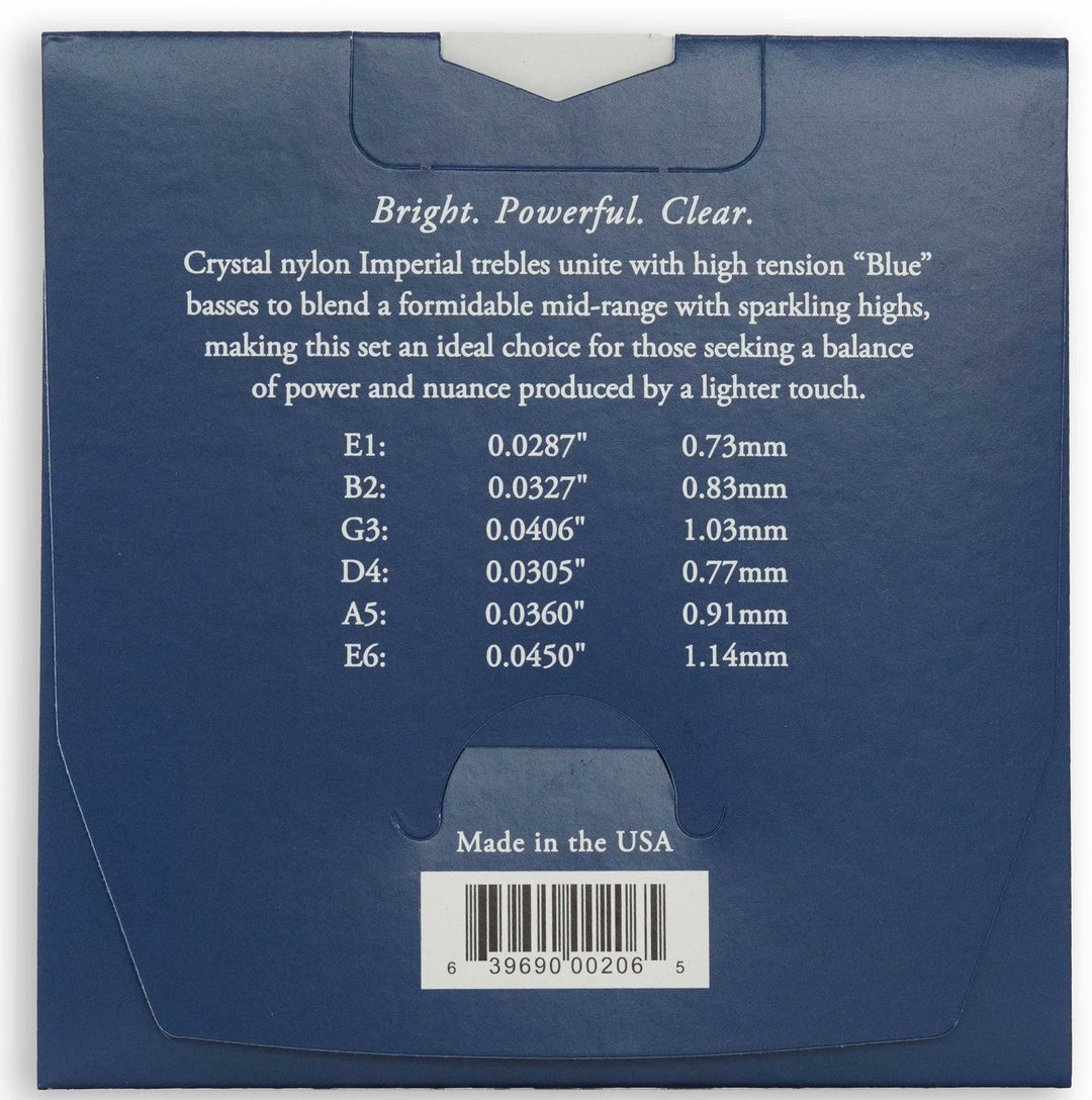 Augustine Kitarankielet klassiselle kitaralle Imperial Crystal Nylon medium - Set Imperial Blue (medium/high)