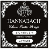 Hannabach 875MT G3 kromipäällysteinen klassiselle kitaralle, medium tension