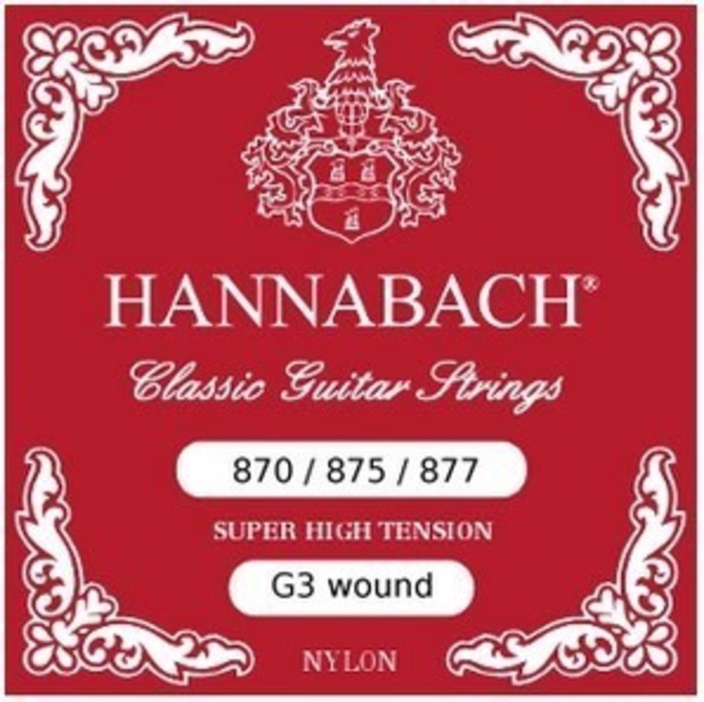 Hannabach 877SHT alumiinipunottu G3-string, super high tension