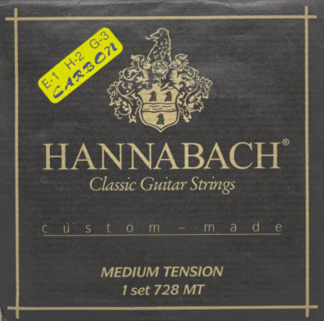 Hannabach-kielet klassiselle kitaralle Series 728 Custom Made Carbon - Setti hiilikuitutreblellä (728MTC)