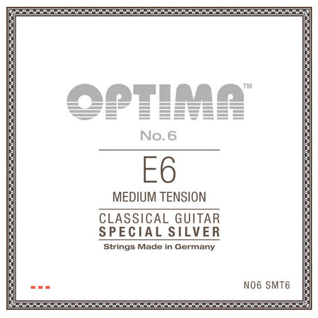 Optima No. 6 E6 klassisen kitaran kieli, hopeoitu, medium tension