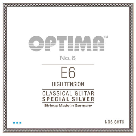 Optima No. 6 E6 -klassisen kitaran kieli, hopeoitu, high tension