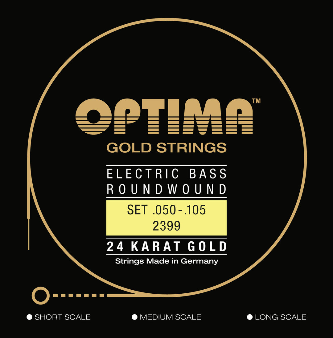 Optima E-bassokielet Gold Strings Round Wound long scale – set 4-kielinen medium (2399M)