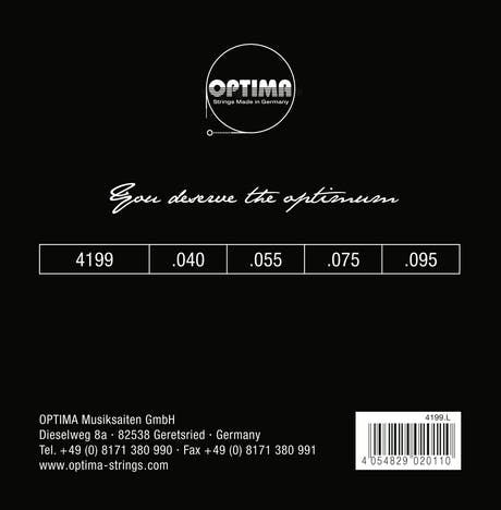Optima E-Bass Strings Chrome Strings. Round Wound Medium Scale - Set 4-string light (4199M)