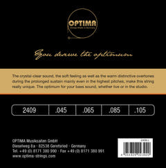 Optima E-Bass kielet Unique studio golden strings - 4-kiel. medium sc. (2409M)