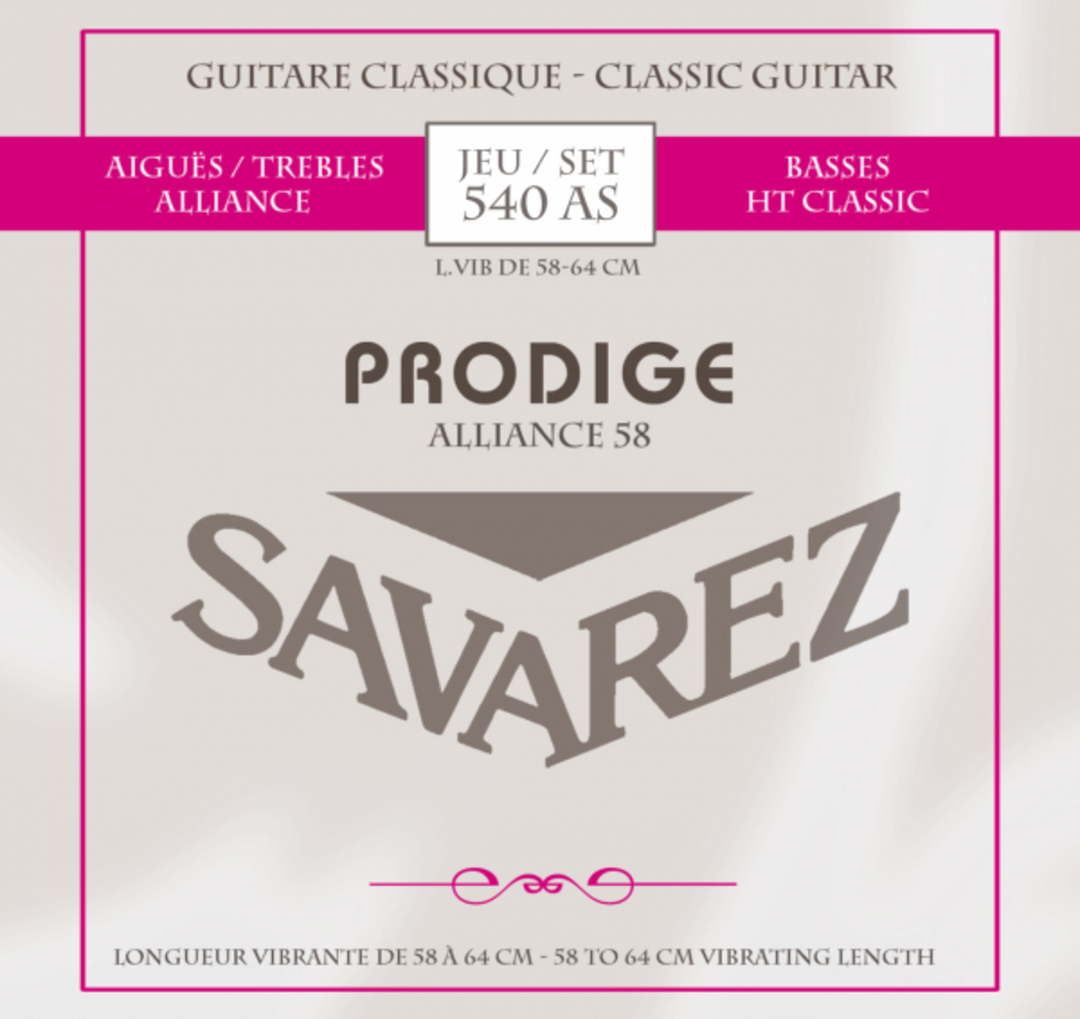 Savarez-kielet klassiselle kitaralle Prodige 38 Children's Guitar - 3/4-7/8 Carbon (540AS)