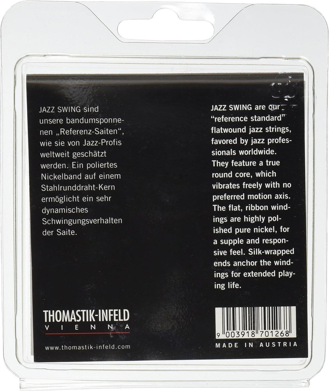 Thomastik-Infeld-kielet sähkökitaraan Jazz Swing Series Nickel Flat Wound - Setti 010 flatwound (JS110)
