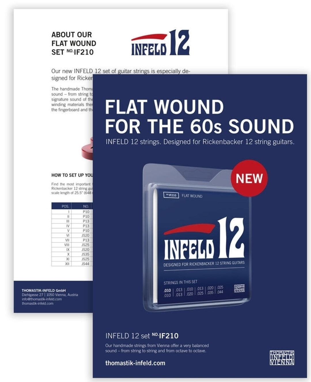 Thomastik-Infeld -kielet sähkökitaralle - 12-kielinen flatwound (IF210)