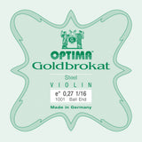 Optima Goldbrokat E-streng 1/16-violin, 0,27 mm, kugle