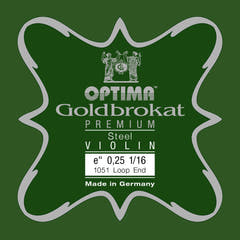 Optima Goldbrokat Premium E-streng 1/16-violin, 0,25 mm, løkke