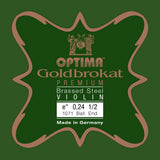 Optima Goldbrokat Premium Brassed E-streng 1/2-violin, 0,24 mm, kugle