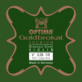 Optima Goldbrokat Premium Brassed E-streng 1/8-violin, 0,26 mm, løkke