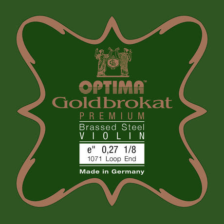Optima Goldbrokat Premium Brassed E-kieli 1/8-viululle, 0,27 mm, lenkki