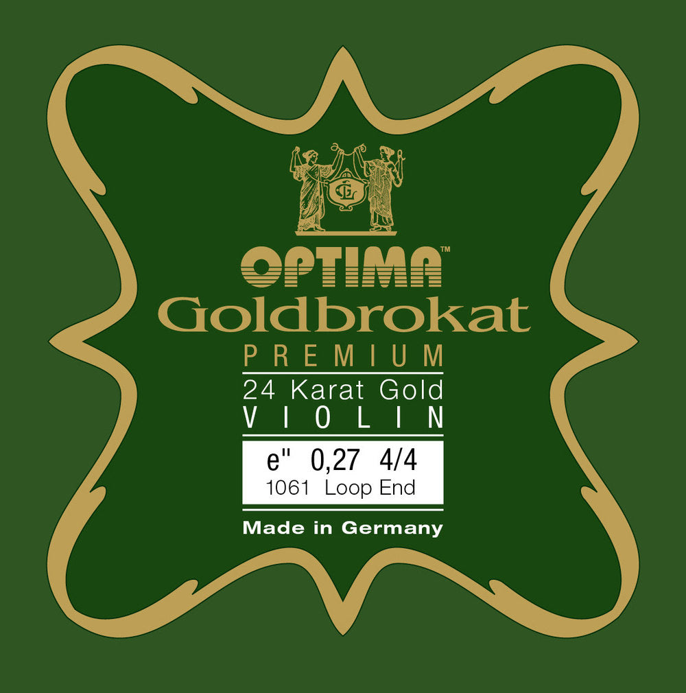 Optima Goldbrokat 24K Gold E-streng 4/4-violin, 0,27 mm, løkke