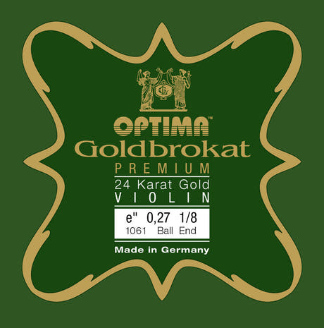 Optima Goldbrokat 24K Gold E-kieli 1/8-viululle, 0,27 mm, lenkki