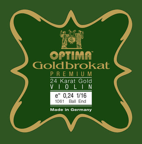 Optima Goldbrokat 24K Gold E-kieli 1/16-viululle, 0,24 mm, kuula