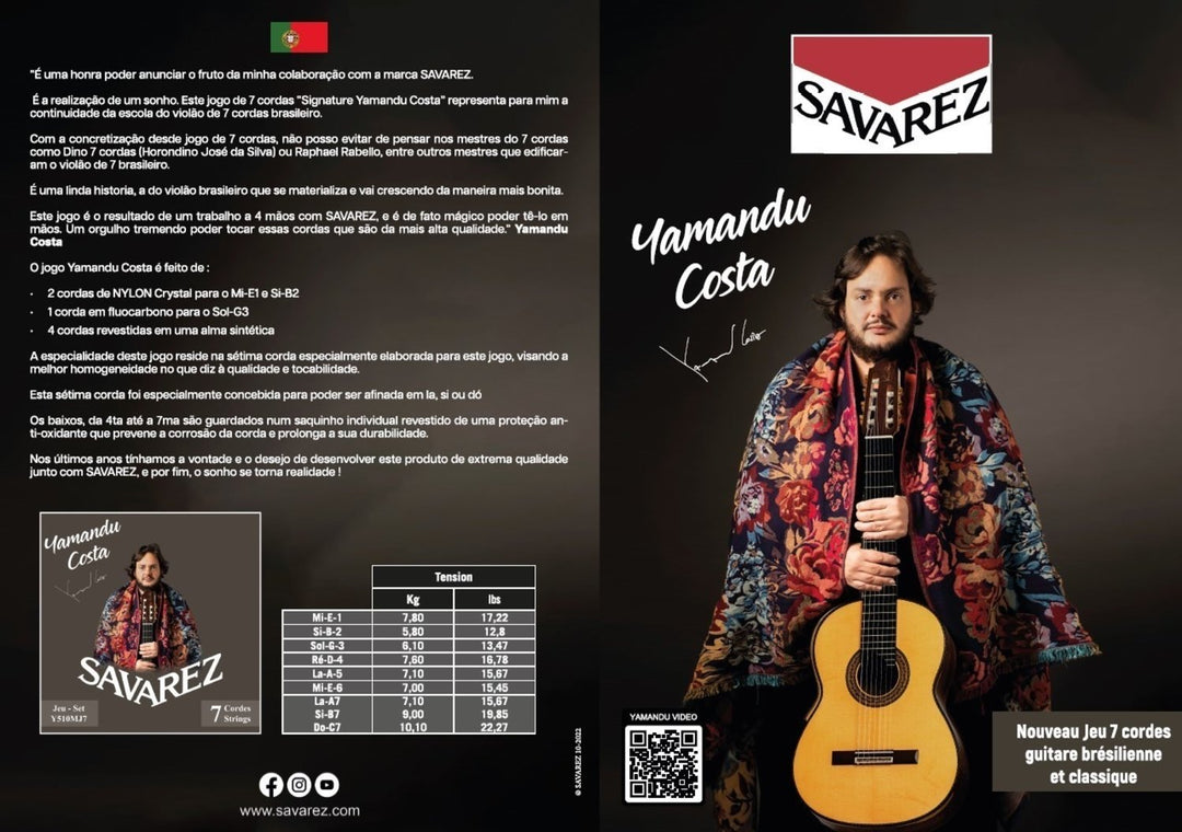 Savarez Jouset klassiselle kitaralle YAMANDU COSTA 7-string - 7-string high tension (Y510MJ7)
