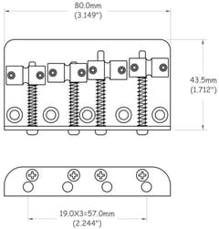 Partsland E-Bass silta 4-kielinen - Chrome plated