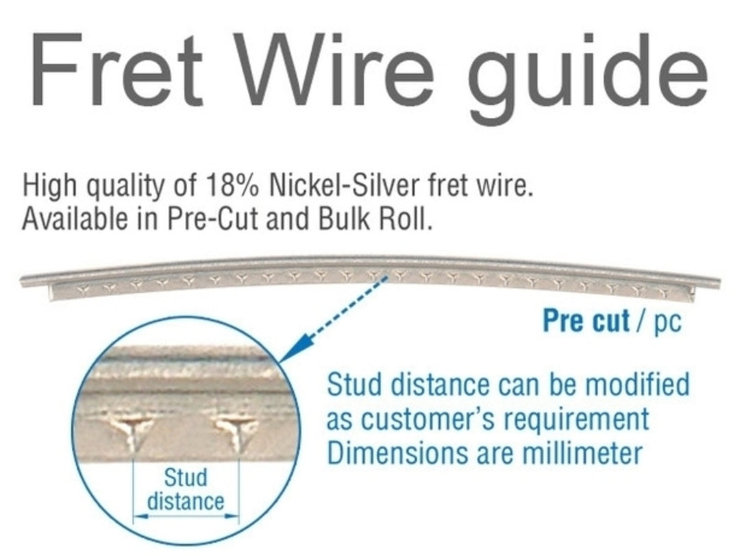 Partsland Fretwire Nickel silver - b:2.7 x a:2.8 mm (Kitarat/Bass)