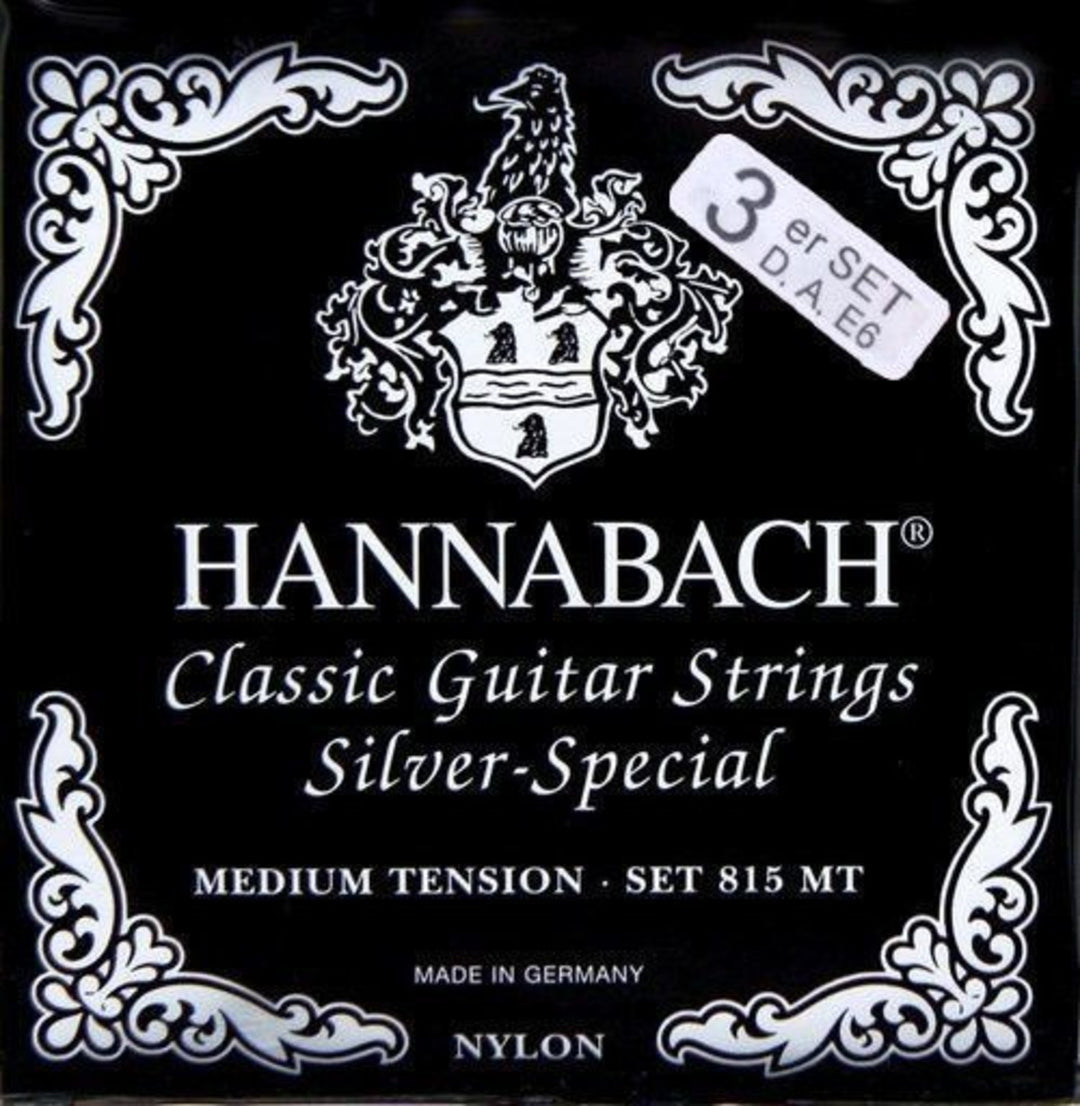Hannabach Strings for classic kitarat Serie 815 Medium tension Silver special - Set of 3 bass (8157MT)