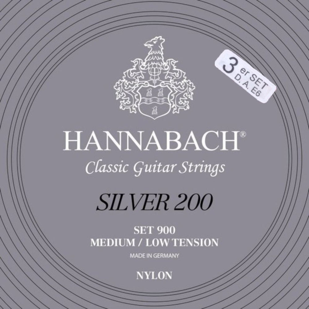 Hannabach-kielet klassiselle kitaralle Series 900 Medium/Low Tension Silver 200 - 3er Bass med-low (9007MLT)