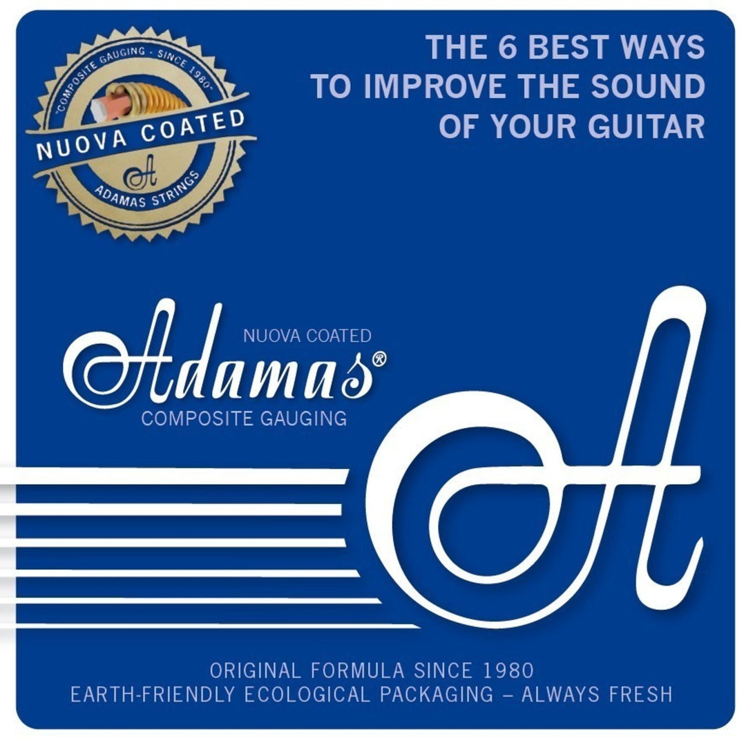 Adamas Strings for Acoustic Kitarat Nuova phosphor bronze coated set (3) - Set of 3 Ex-Light .010 (1717NU-3)